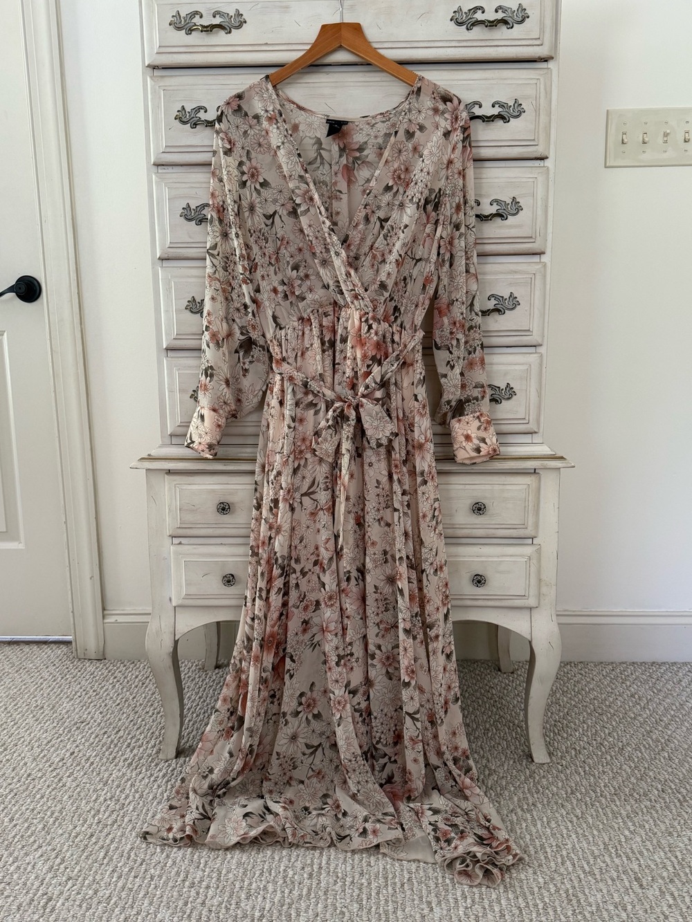 Kate and Lily Romantic Floral Boho Chiffon Maxi Dress